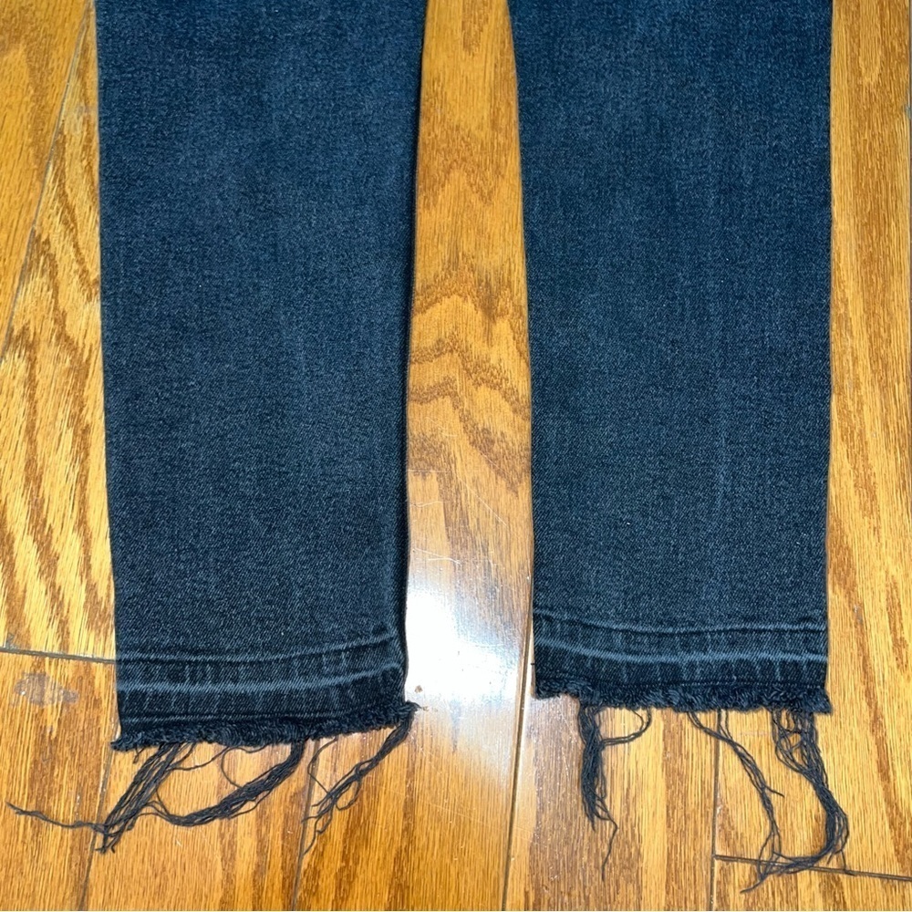 LOFT Black Full Button Fly Cropped Release Hems The Skinny Jeans Size 27/4 - Picture 6 of 10